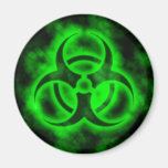 Imán verde del símbolo del Biohazard del resplando