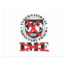 IMF - anti IMF - International Monetary Fraud Post Card