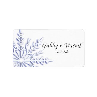 Blue Snowflake Wedding Stickers
