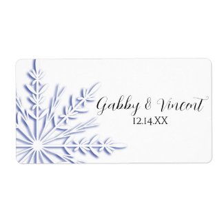 Blue Snowflake Wedding Stickers