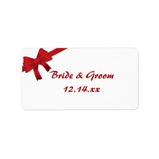 Red Bow Wedding Stickers