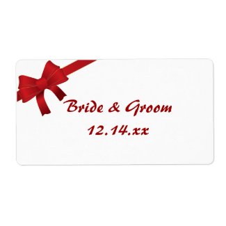 Red Bow Wedding Stickers