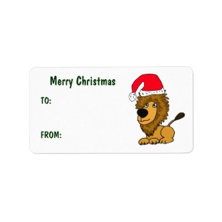 CA- Funny Lion Christmas Gift Tags