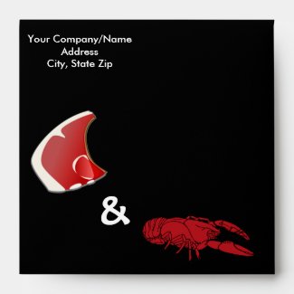 Customized Steak and Lobster Invitation Envelope