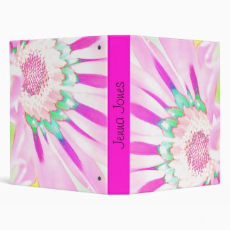 Pink Flower Binder