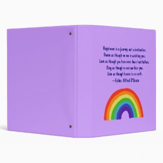 CA- Inspirational Rainbow Binder with Happiness is