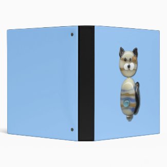 Blue Brown Glass Bead Cat