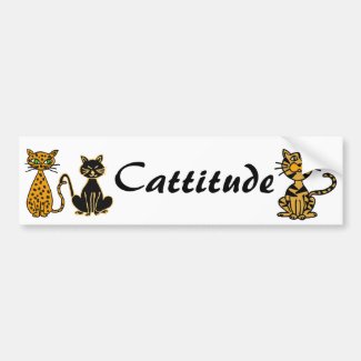 AB- Funny Cats Cattitude Bumper Sticker