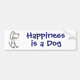 AB- Happiness is a Dog Bumper Sticker