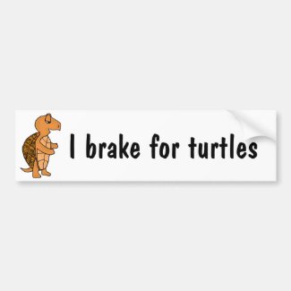 AB- I brake for turtles bumper sticker