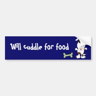 AD- Funny Dog Cuddle Bumper Sticker