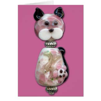 Pink Glass-Bead Cat
