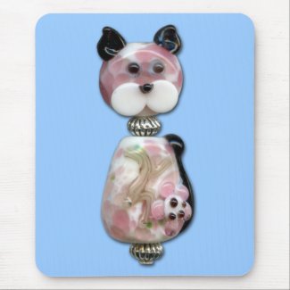 Pink Glass-Bead Cat