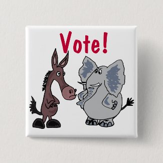 AA- Elephant and Donkey Vote Button