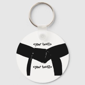 Custom Martial Arts Black Belt Keychain