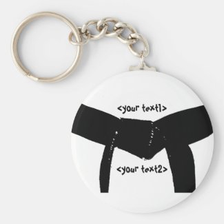 Custom Martial Arts Black Belt Keychain