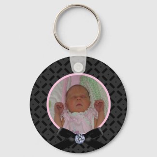 Black and Pink Photograph Keychain
