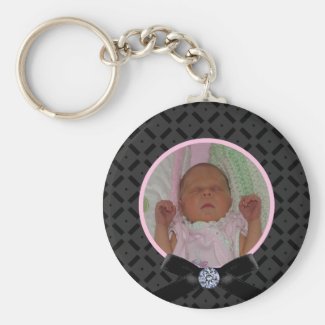 Black and Pink Photograph Keychain