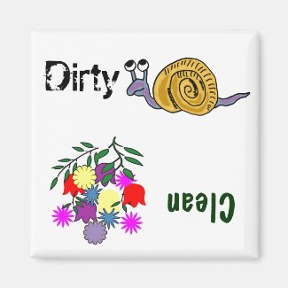AA- Flowers and Snail Dishwasher Magnet