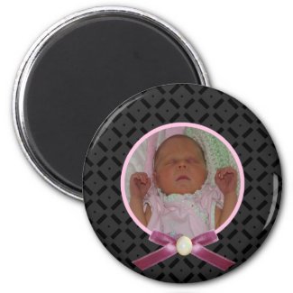 Black and Pink Photo Magnet
