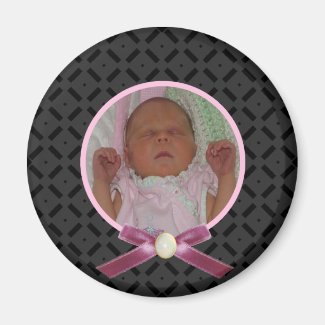 Black and Pink Photo Magnet