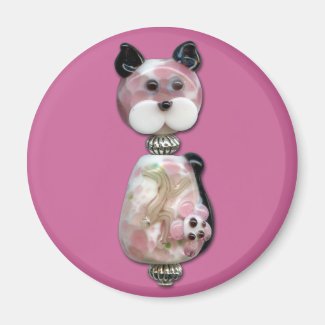 Pink Glass-Bead Cat