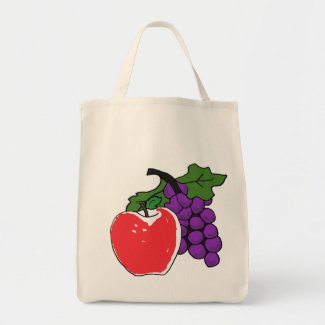 AE- Apple and Grapes Grocery Tote Bag