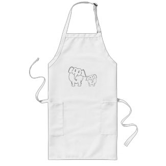 Two Cute White Elephants. Cartoon. Custom