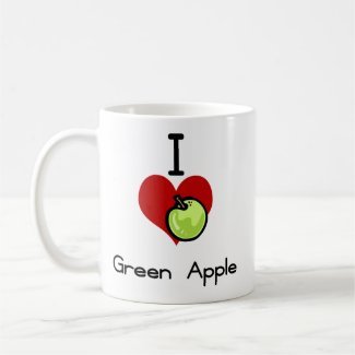 I love-heart green apple