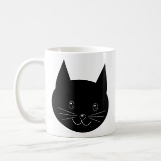 Black Cat! Vector Art. Animal Face. Custom