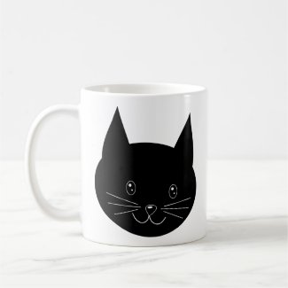 Black Cat! Vector Art. Animal Face. Custom