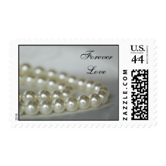 Forever Love Wedding Pearls Postage Stamps