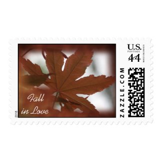 Fall in Love Japanese Maple Wedding Postage Stamp