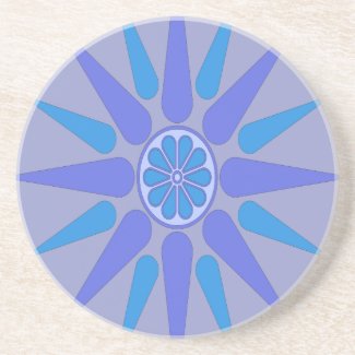 Art nouveau vintage shades of blue coasters