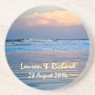 Custom Couple Beach Scene Coasters