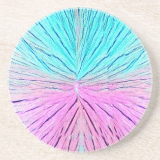 Abstract art in pinks and blues beverage coasters