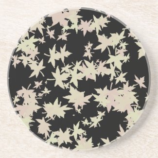 Winter theme fallen leaves drink coaster