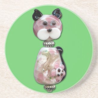 Pink Glass-Bead Cat