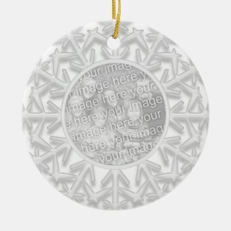 Snowflake Engagement Photo Ornament