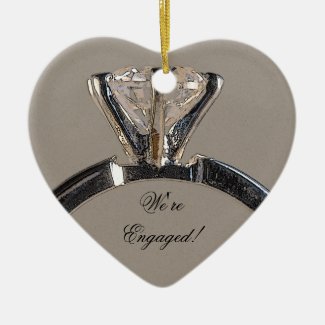 Diamond Engagement Ring Heart Ornament