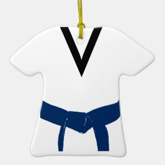Martial Arts Dark Blue Belt Uniform Ornament