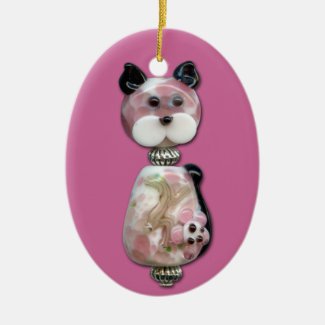 Pink Glass-Bead Cat