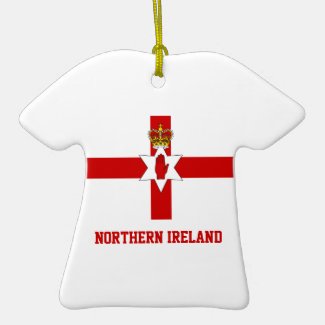 Northern Ireland Flag on Ceramic T Shirt Pendant
