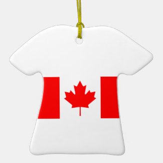 Flag of Canada on Ceramic T Shirt Ornament