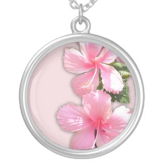 Beautiful Pink Hibiscus Necklace