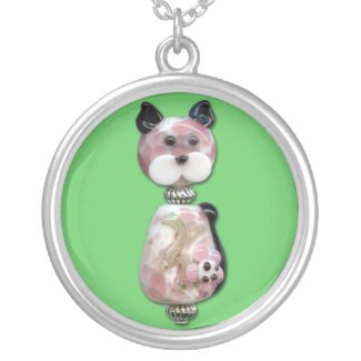 Pink Glass-Bead Cat