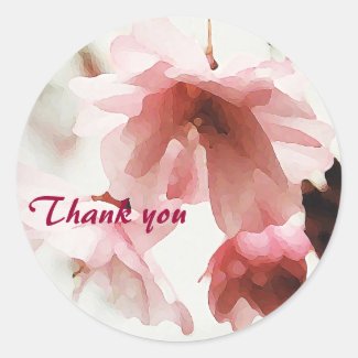 AF- Pink Cherry Blossom Thank you stickers