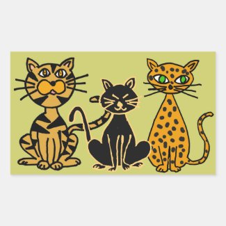 AY- Funny Cats Rectangle Stickers
