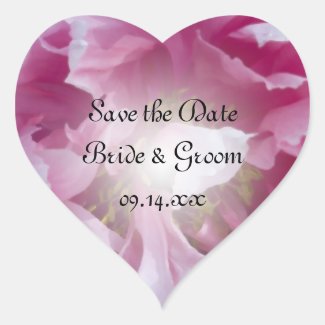 Pink Peony Wedding Save the Date Stickers