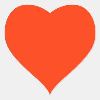 Orange Heart Sticker